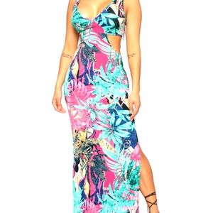 Multi-colored Maxi Dress Large Size from Fashion Nova